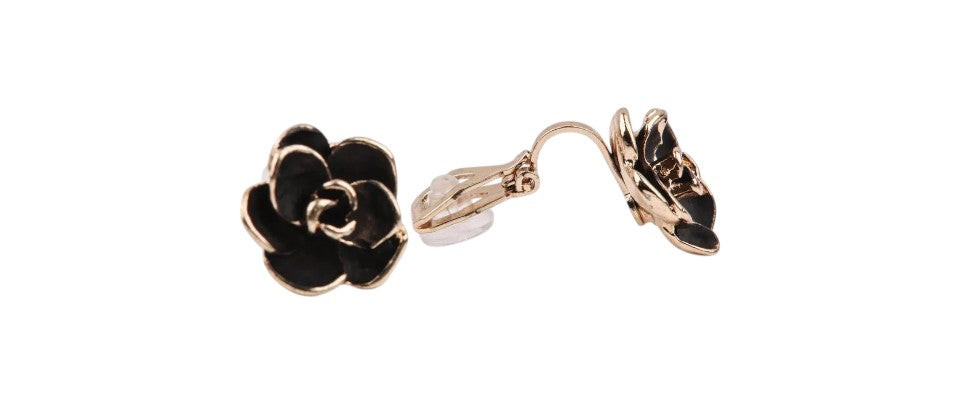 Small Crystal flower enamel stud earring