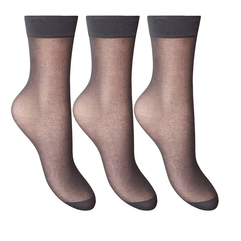 3 Pair soft sheer anklet socks