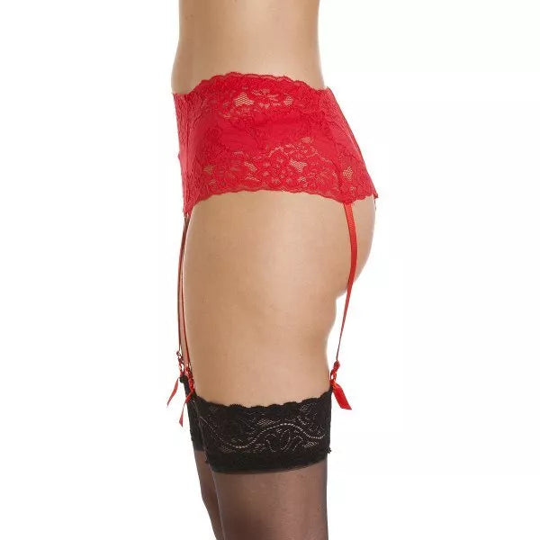 Soft and elegant wide lace suspender belt