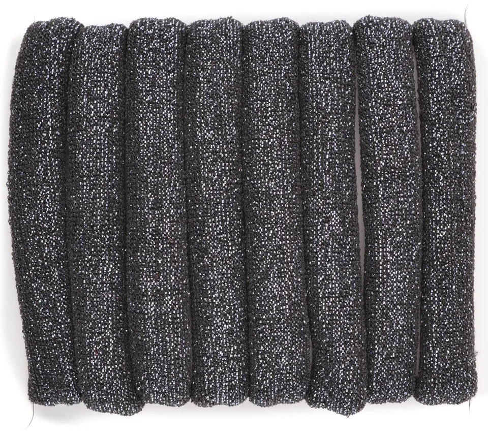 set of 8 glitter large jersey elastic