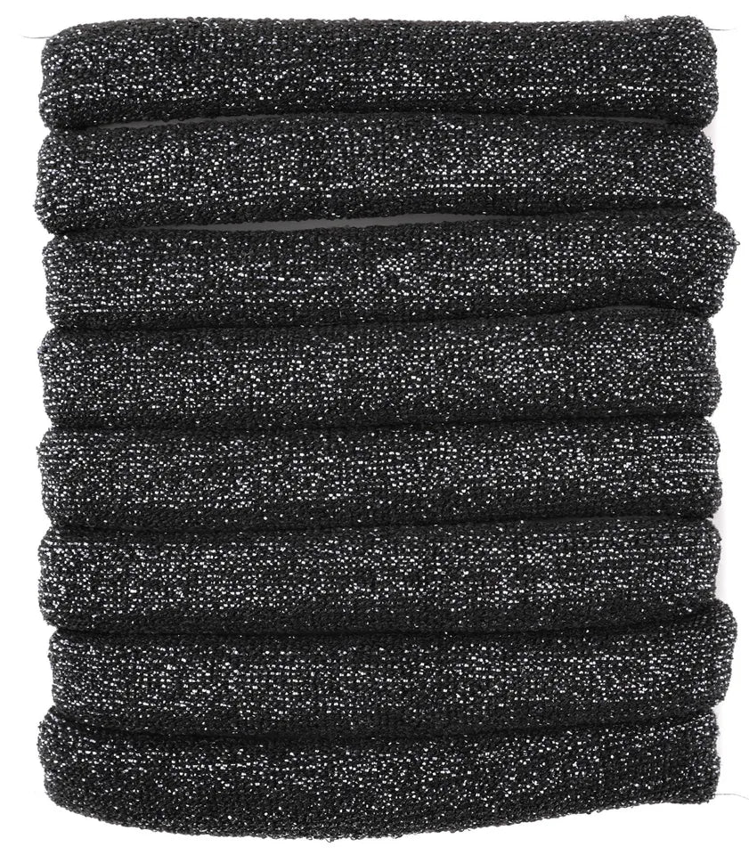 set of 8 glitter large jersey elastic