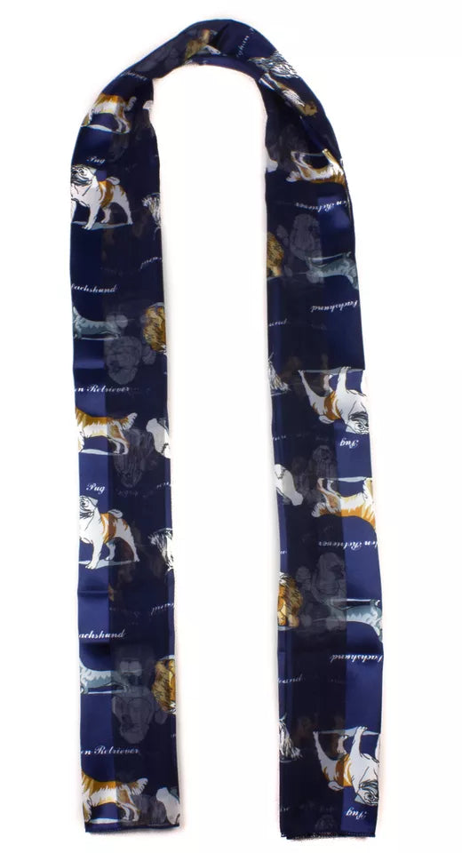 dog print striped scarf