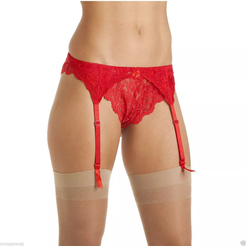 Soft and elegant narrow suspender belt