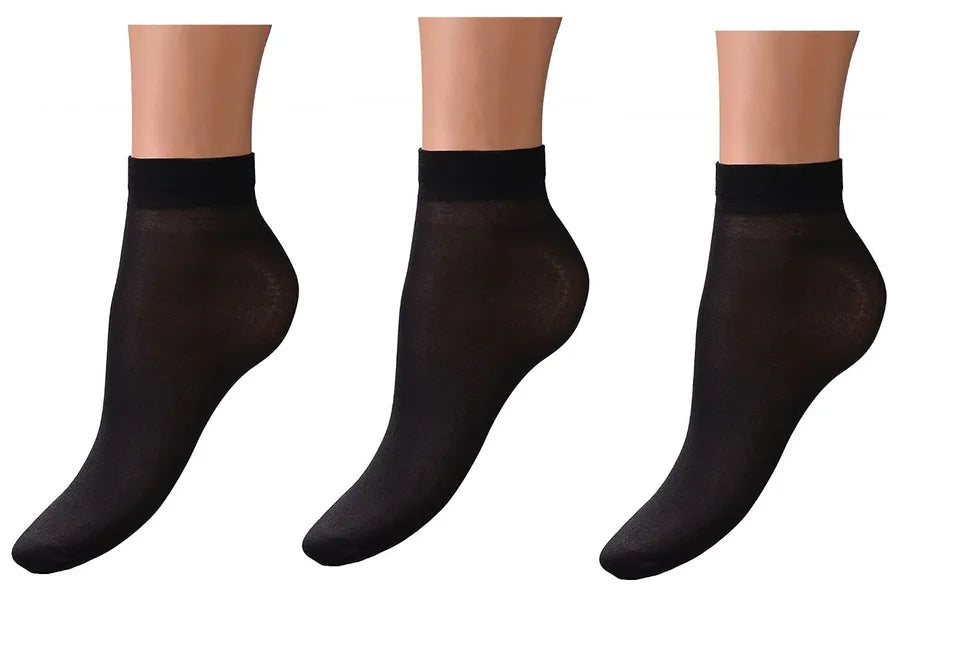 3 pair Soft Opaque Anklet Socks