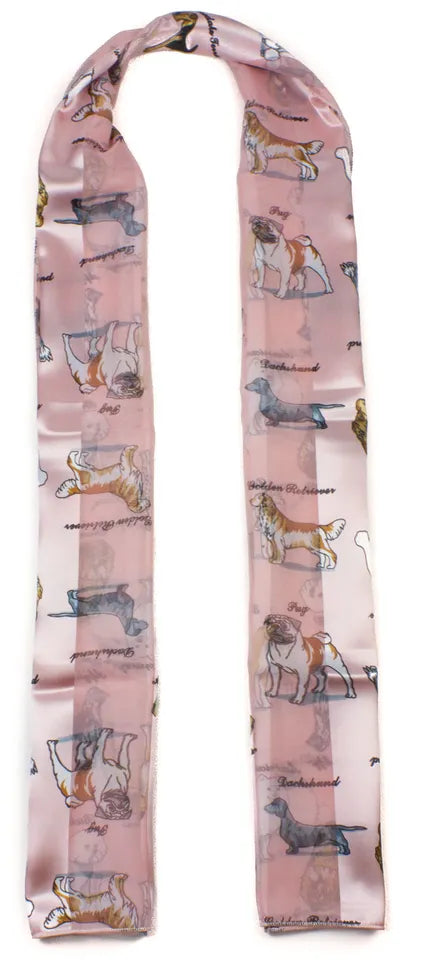 dog print striped scarf