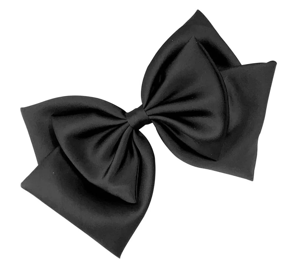 Silk satin plain Bow hair barrette