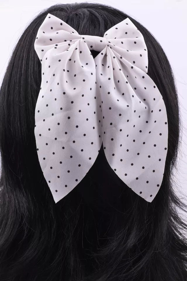 Mini polka dot Barrette bow