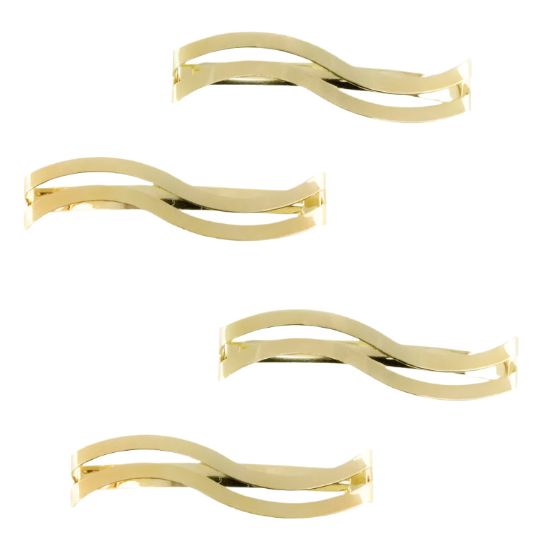 4 Pcs Double bar Wavy barrette hair clip