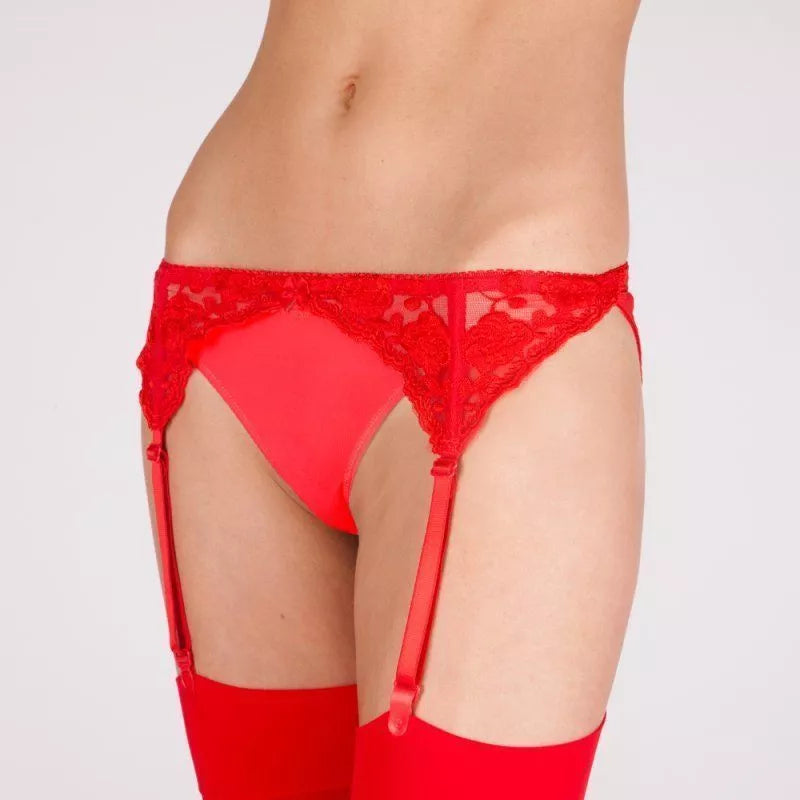 Soft and elegant narrow suspender belt