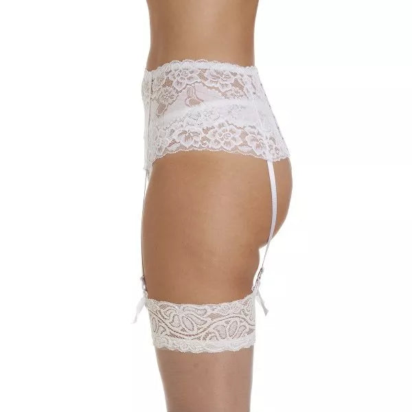 Soft and elegant wide lace suspender belt