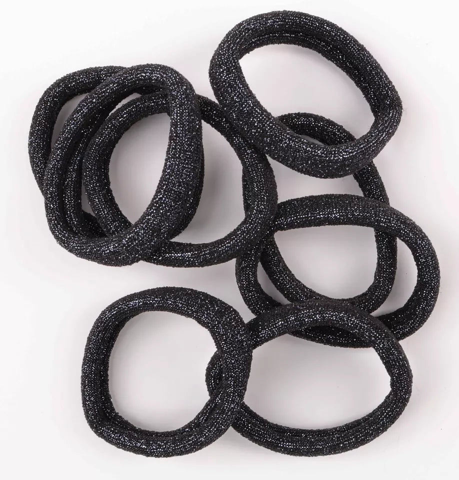 set of 8 glitter large jersey elastic