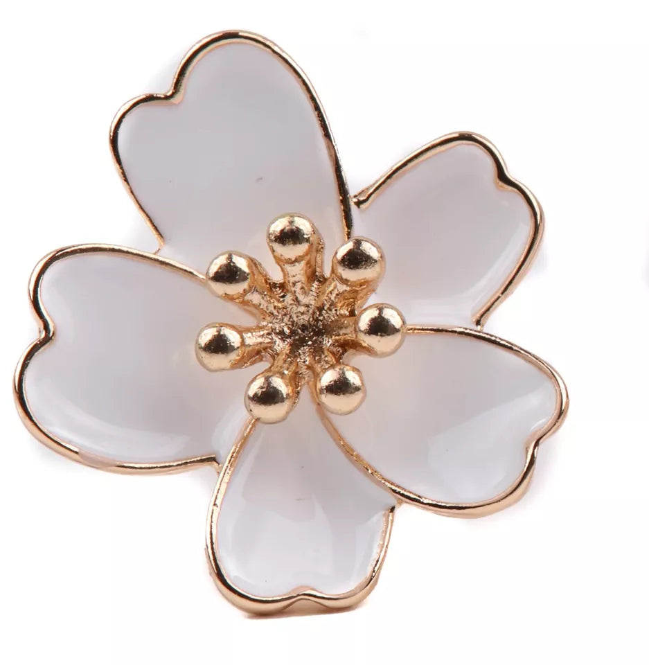 Small Crystal flower enamel stud earring