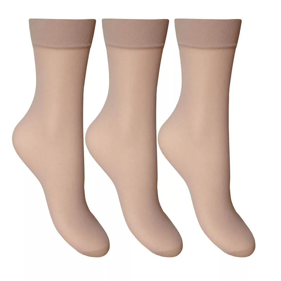 3 Pair soft sheer anklet socks