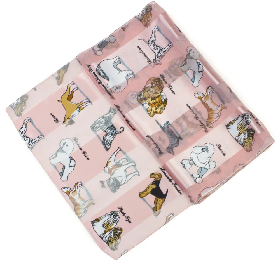 dog print striped scarf