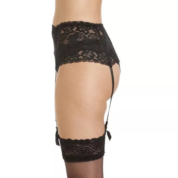 Soft and elegant wide lace suspender belt