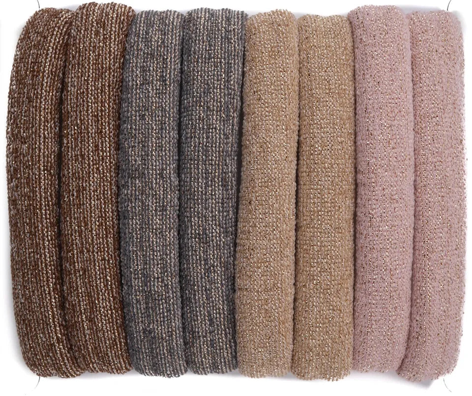 set of 8 glitter large jersey elastic