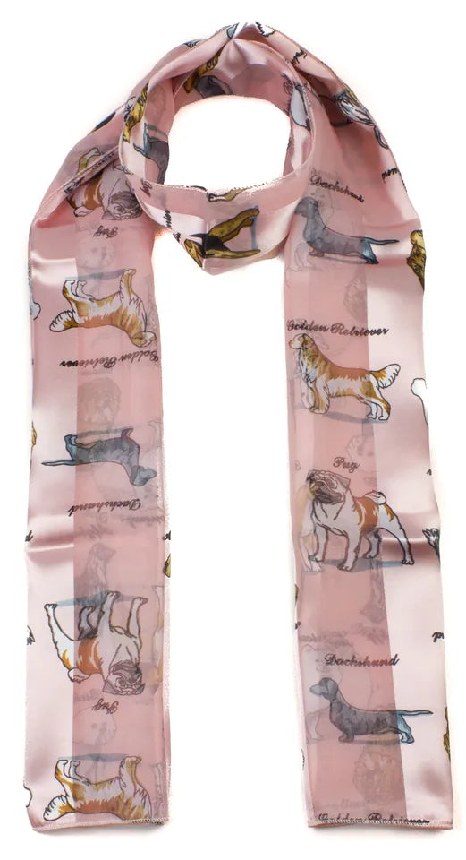 dog print striped scarf