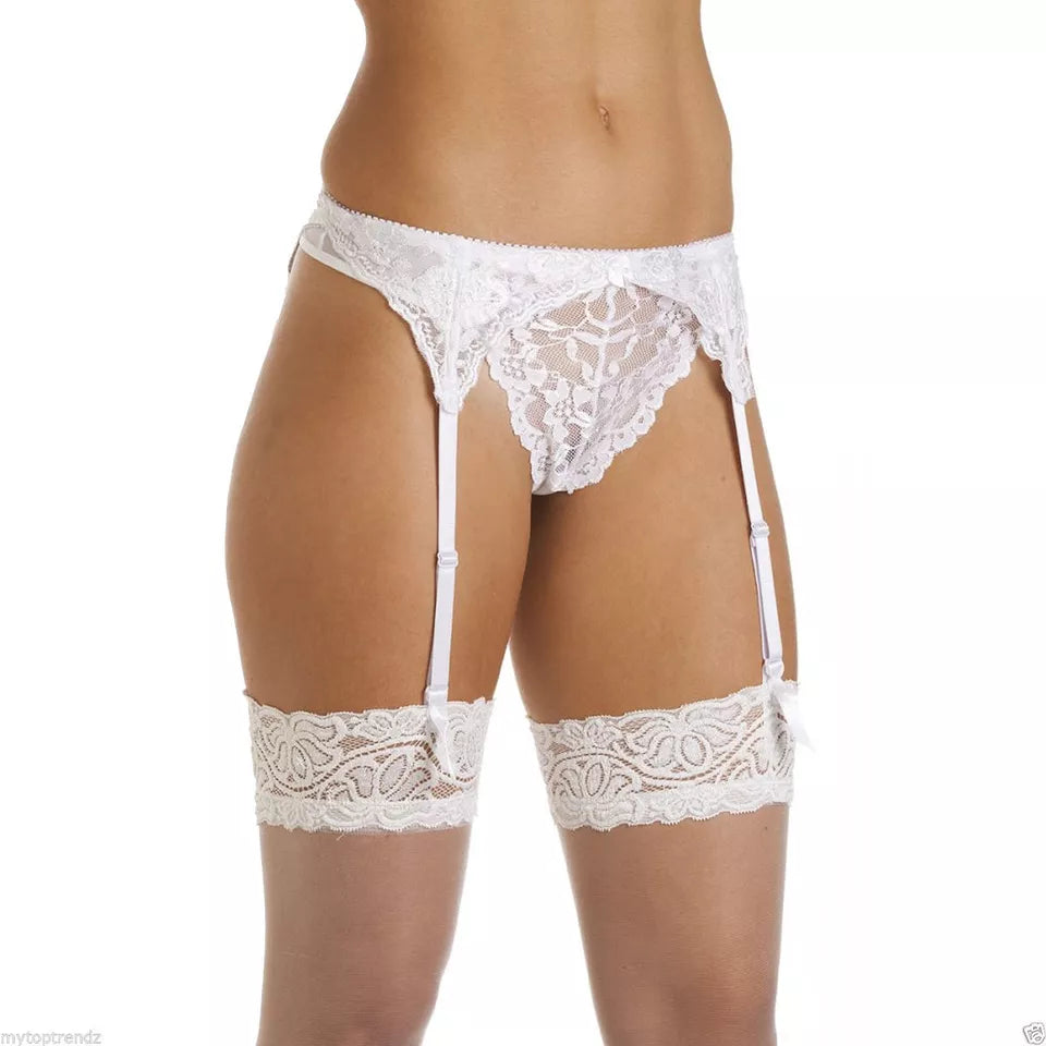 Soft and elegant narrow suspender belt