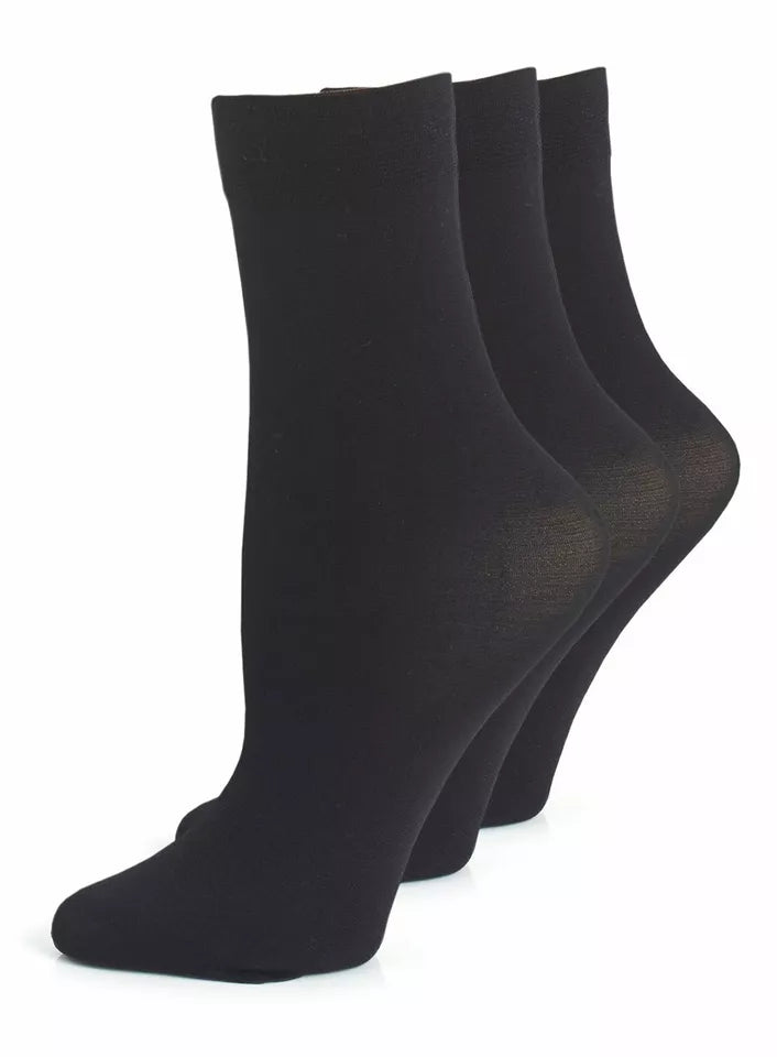 3 pair Soft Opaque Anklet Socks