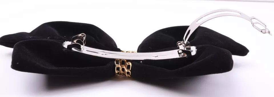 Large Velvet bowknot gold chain bow