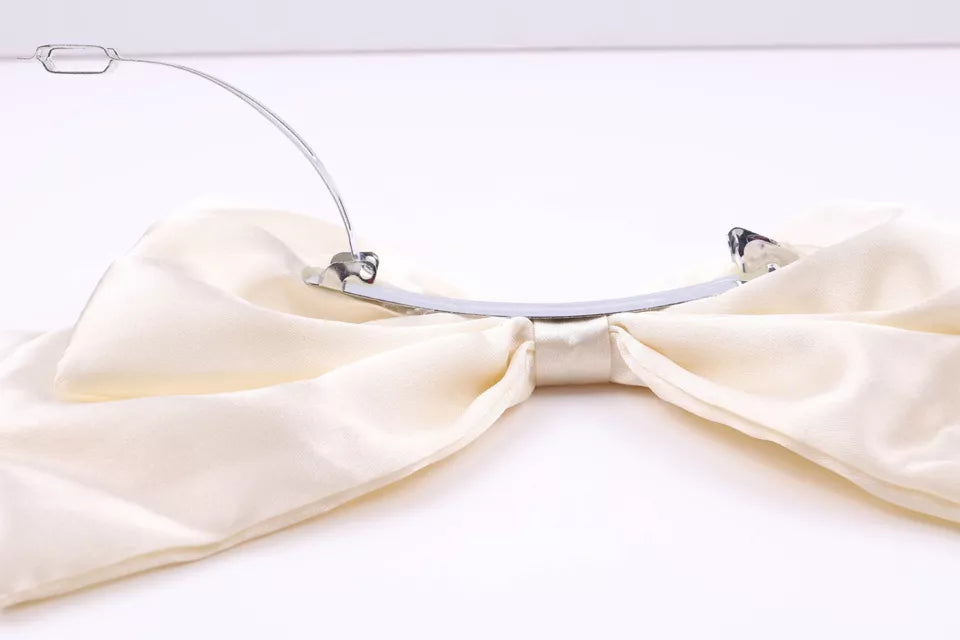 Silk satin plain Bow hair barrette