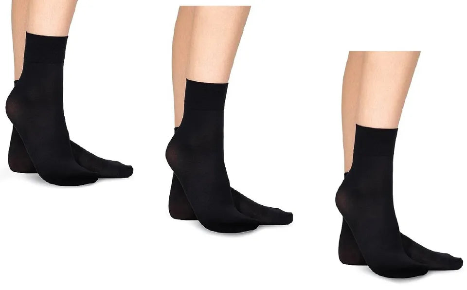 3 pair Soft Opaque Anklet Socks