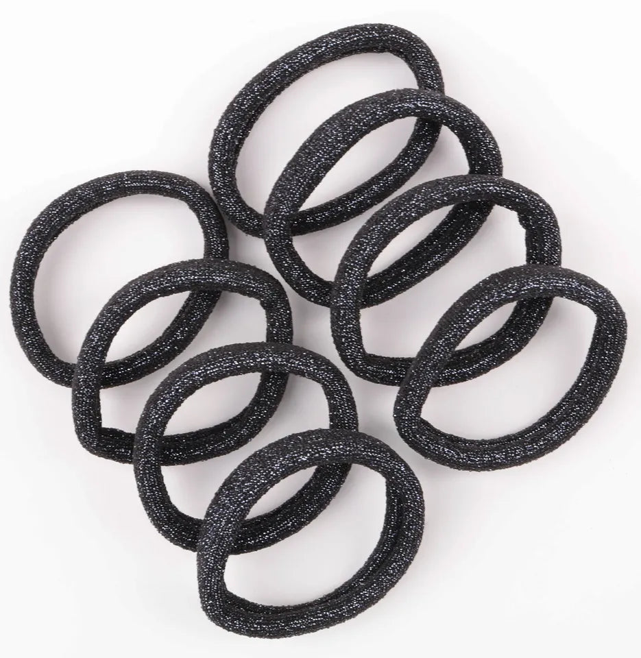 set of 8 glitter large jersey elastic