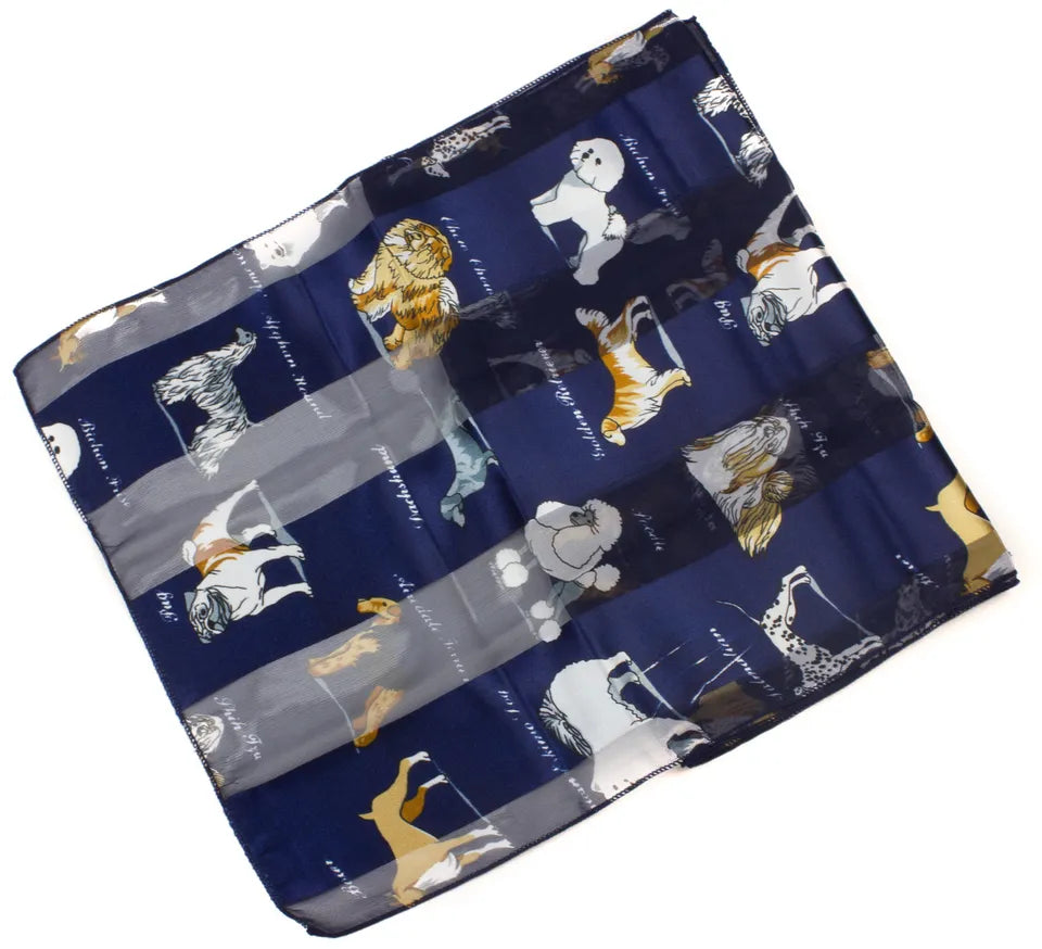 dog print striped scarf
