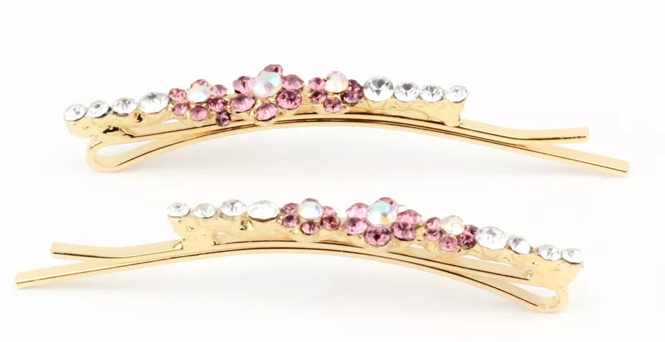 Slides with a dazzling diamante, hairpin clips, grips, and a crystal
