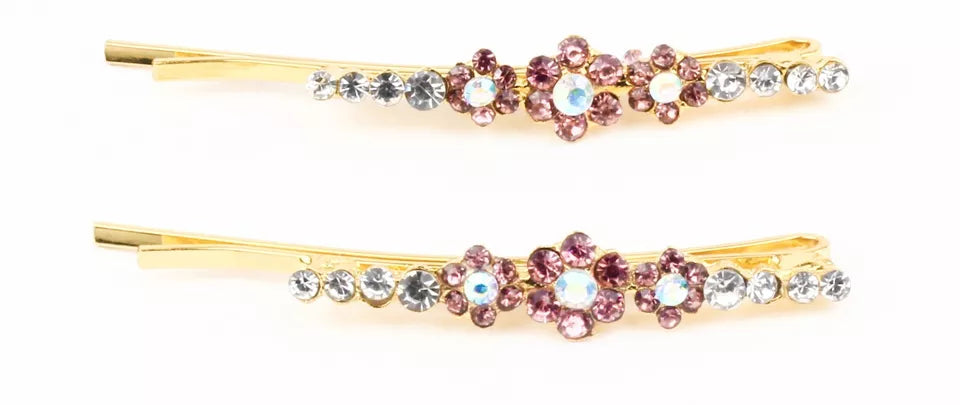 Slides with a dazzling diamante, hairpin clips, grips, and a crystal