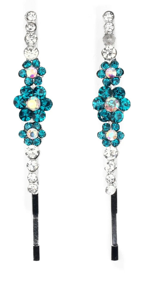 Slides with a dazzling diamante, hairpin clips, grips, and a crystal