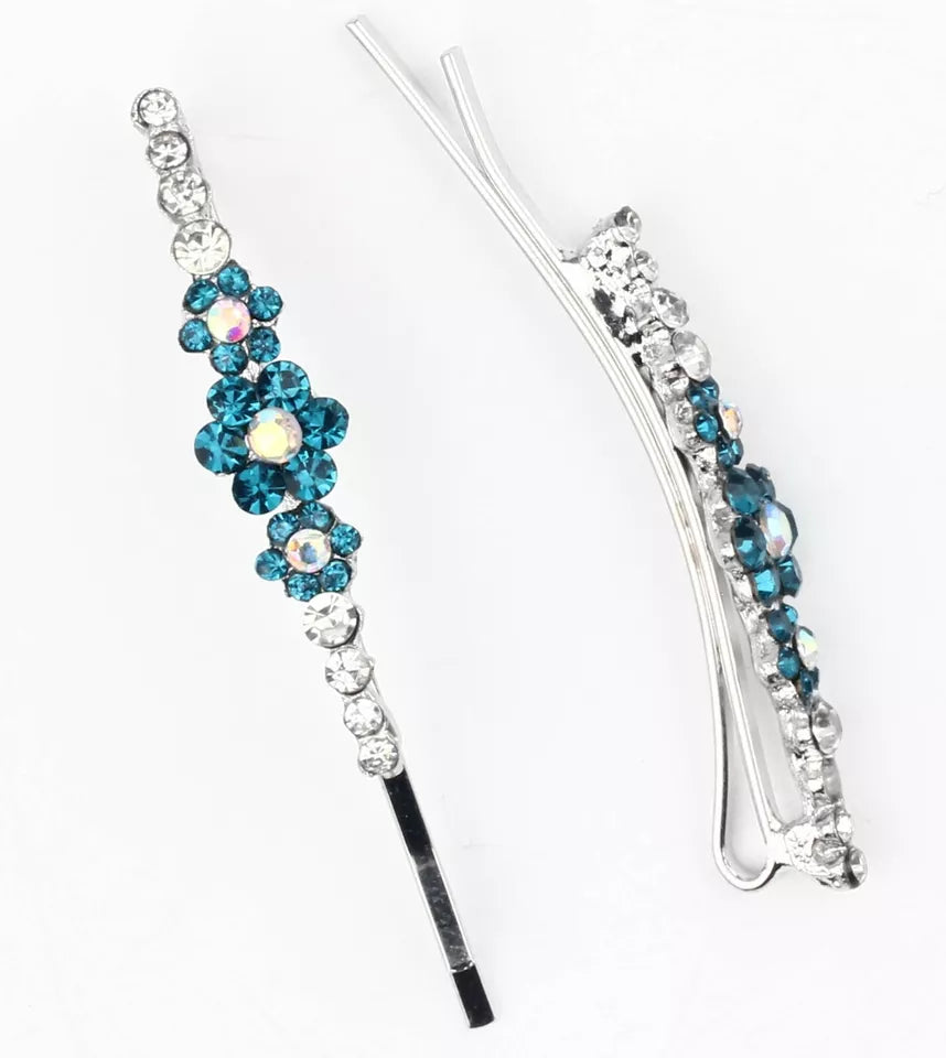 Slides with a dazzling diamante, hairpin clips, grips, and a crystal