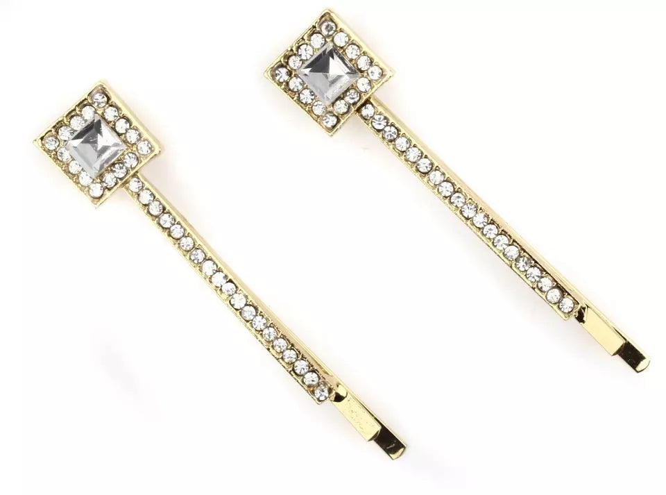 Slides with a dazzling diamante, hairpin clips, grips, and a crystal
