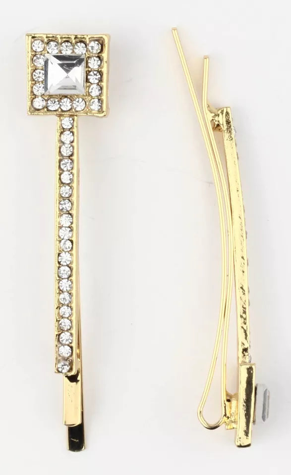 Slides with a dazzling diamante, hairpin clips, grips, and a crystal