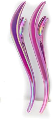 S Shape Metal Hair Grip for Women. Large Beak Hair Clips Concord Flamingo Alligator Clips Curved (Pack of 2)