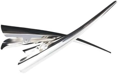 Set of 2 Long Silver Metal Beak Hair Clips Concorde Pelican Alligator Hair Grip for Women Hair Updos Styling Accessories