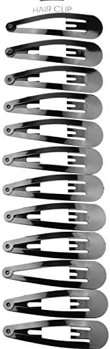 Mini Snap Hair Clips Silver Bendy Barrettes Non Slip Tic Tac Hair Slides for Girls Women  (Pack of 12)
