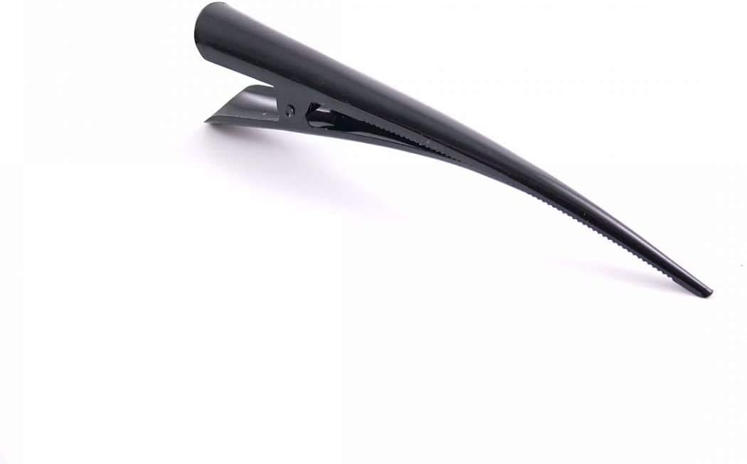 Pack of 2 Black Alligator Beak Hair Clips with Teeth Long Metal Concorde Clips 12.7cm for Women Girls Strong Hold Hair Styling Accessories