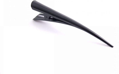 Pack of 2 Black Alligator Beak Hair Clips with Teeth Long Metal Concorde Clips 12.7cm for Women Girls Strong Hold Hair Styling Accessories