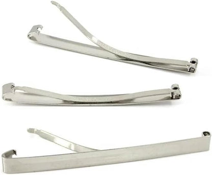 Slim French Style Silver Barrettes Hair Clips, Thin Metal Domed Spring Hair Slides for Women (Pack of 8)