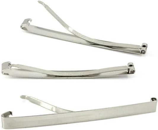 8PCS Slim French Style Silver Barrettes Hair Clips 7cm Thin Metal Domed Spring Hair Slides for Women Girls Strong Hold Classic Hair Accessories