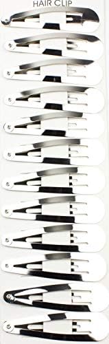 Mini Snap Hair Clips Silver Bendy Barrettes Non Slip Tic Tac Hair Slides for Girls Women  (Pack of 12)