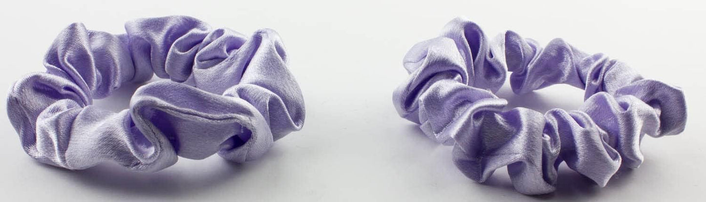 2 pcs Small plain satin hair  scrunchies