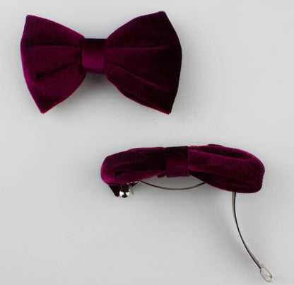 Pair of velvet bow hair clip