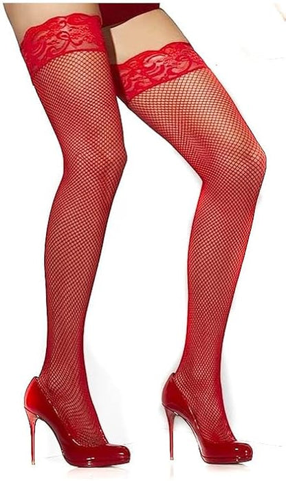 Fishnet holdups Silicon Lace Top Stocking