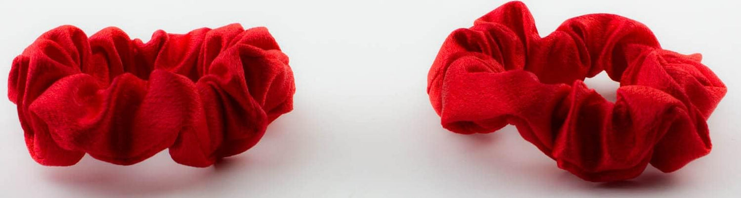 2 pcs Small plain satin hair  scrunchies