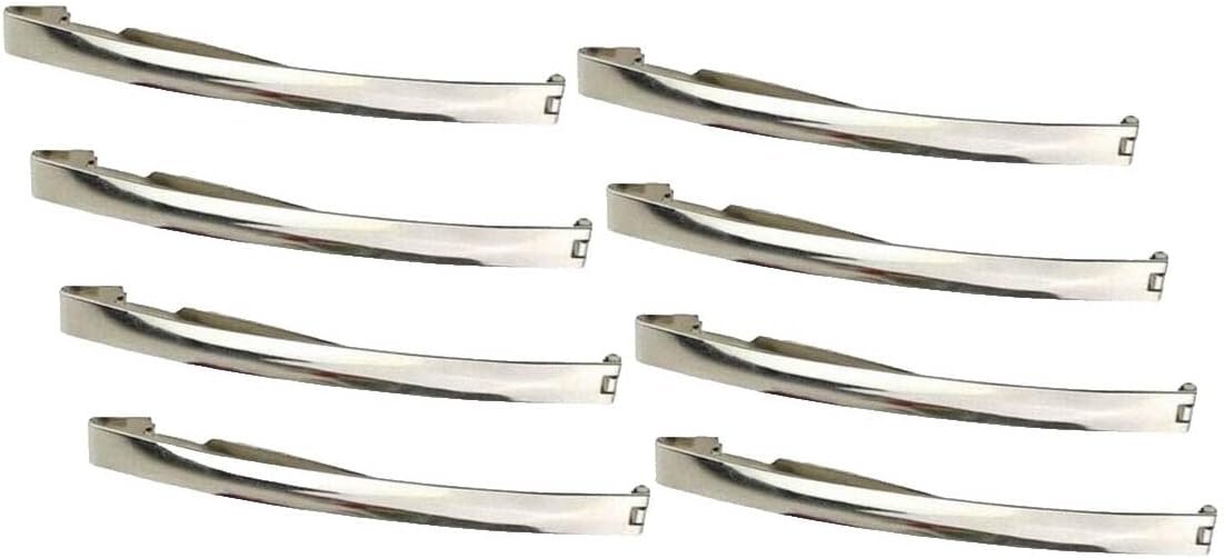 8PCS Slim French Style Silver Barrettes Hair Clips 7cm Thin Metal Domed Spring Hair Slides for Women Girls Strong Hold Classic Hair Accessories