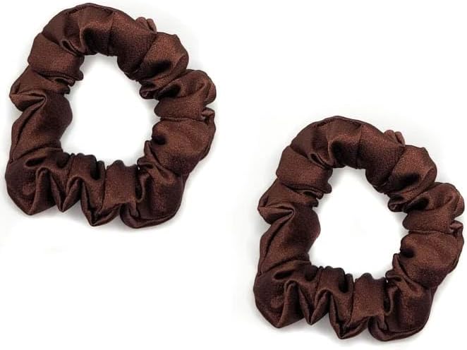 2 pcs Small plain satin hair  scrunchies