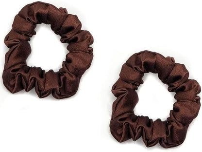 2 pcs Small plain satin hair  scrunchies
