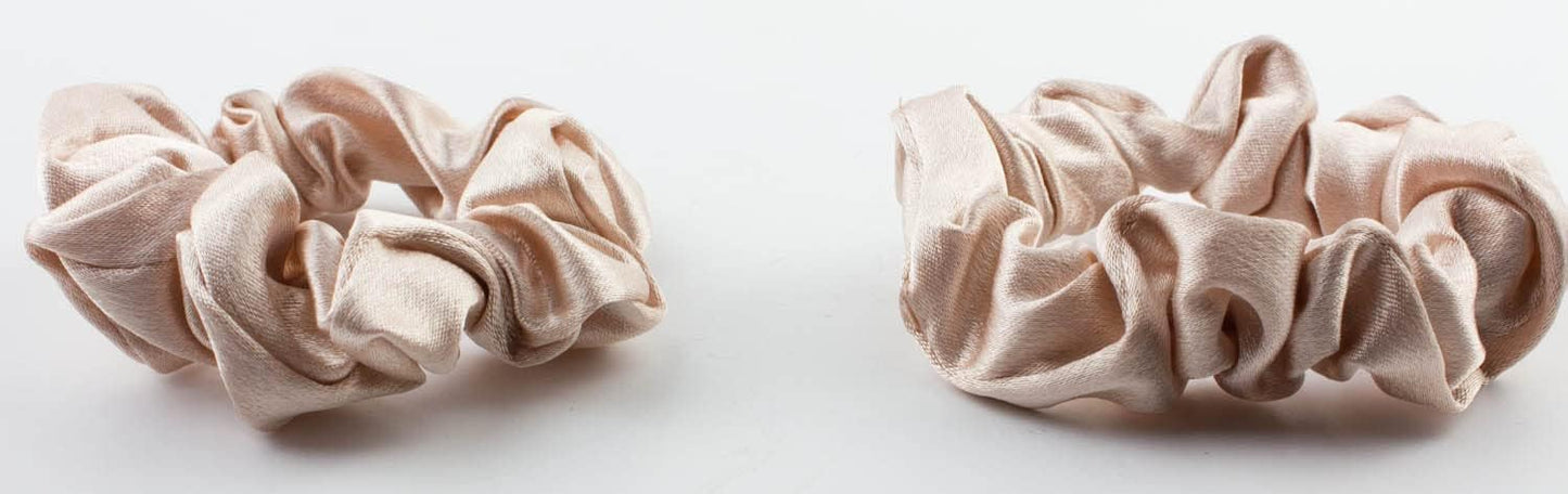 2 pcs Small plain satin hair  scrunchies